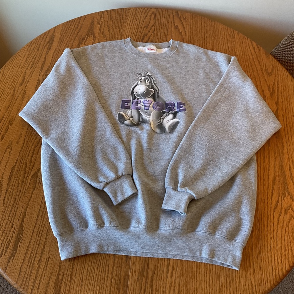 Women’s Disney Eeyore Sweatshirt, Grey, Size XL.